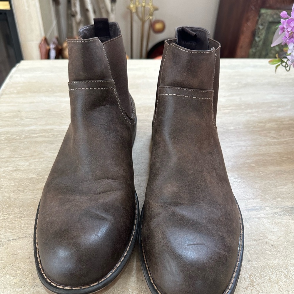 Men's Brown Leather Chelsea Boots by Nick Graham Sz 13